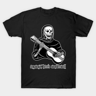 Anyways Here's Wonderwall // Humorous Skeleton Illustration Design T-Shirt